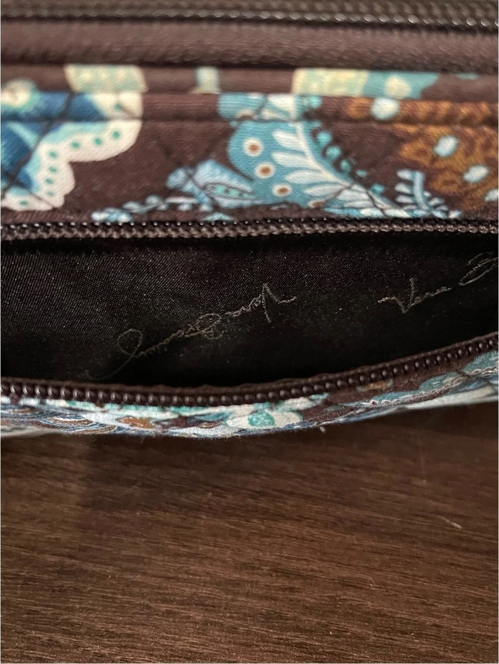 Vera Bradley Quilted Floral Print Wallet with Turn Lock Closure